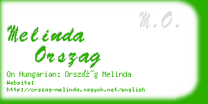 melinda orszag business card